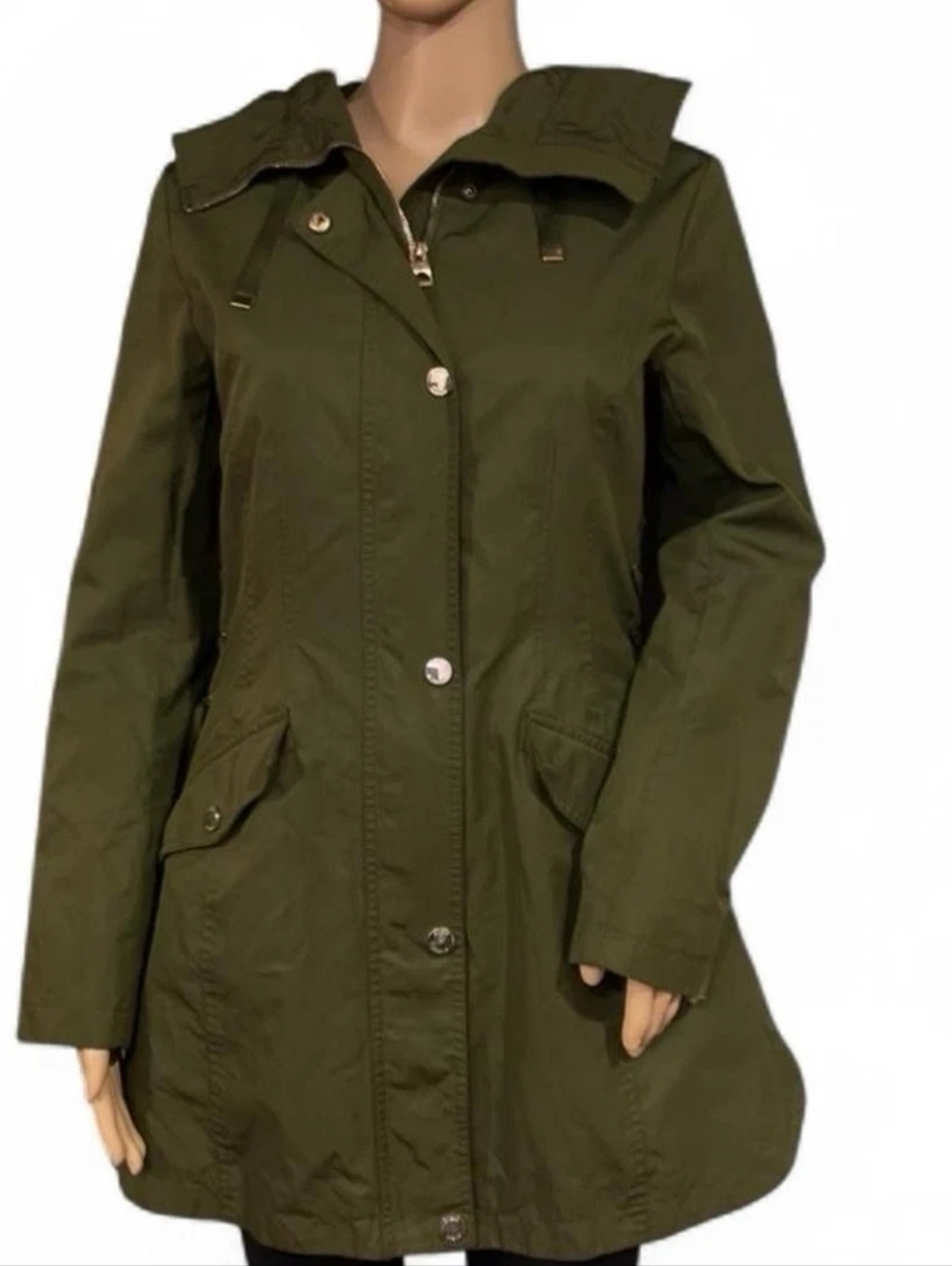 NWOT Guess Rain Jacket Green Women's Rain Coat